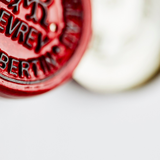close up of wine bottle wax cork