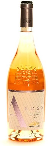 a bottle of alpha estate rose wine
