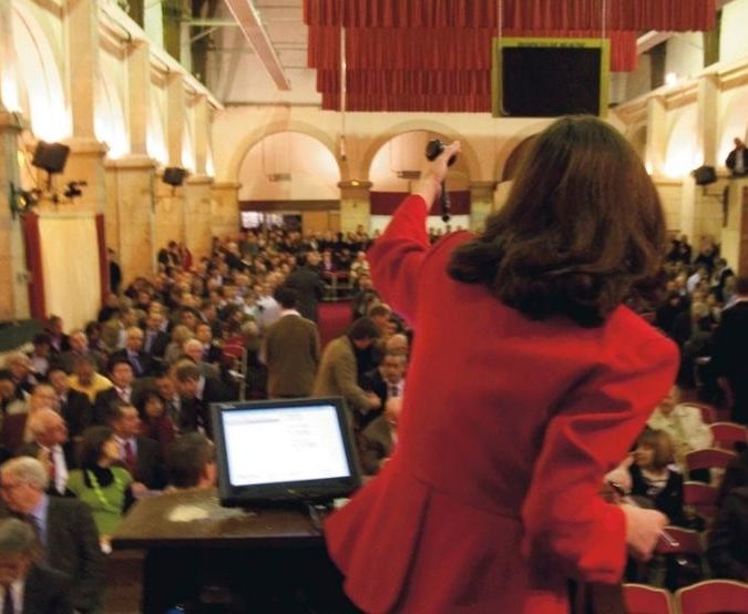 Inside the auction hall at the Beaune charity auction