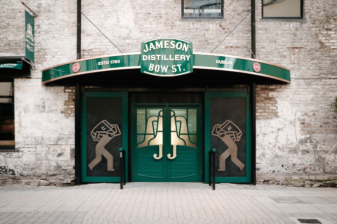 The entrance to Jameson whiskey distillery