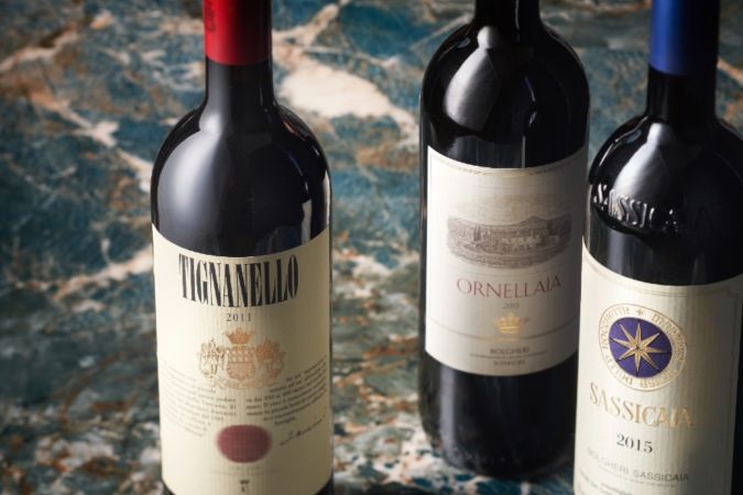 super-tuscan wine bottles
