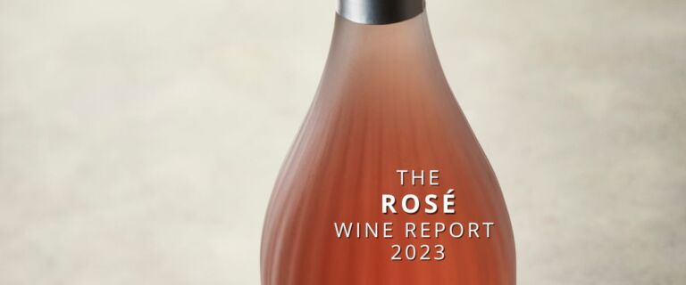 rose wine report 2023 with bottle and logo