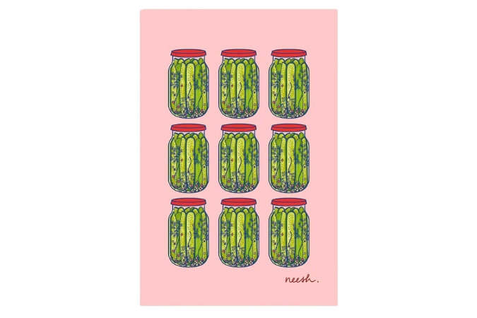 pickles tea towel