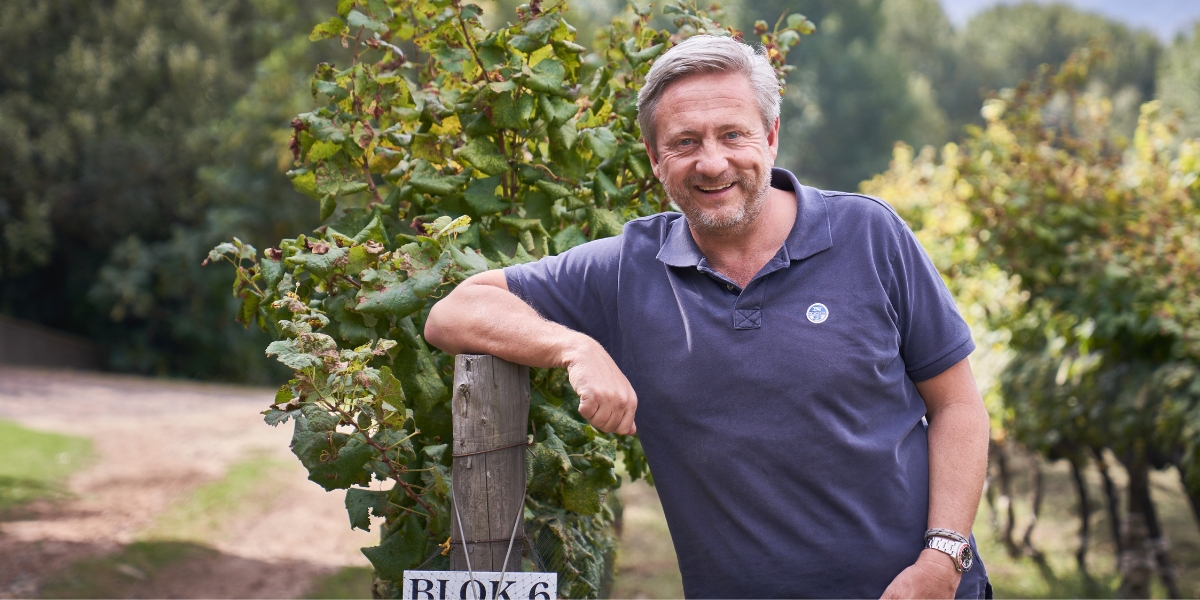 Marc Kent in a vineyard
