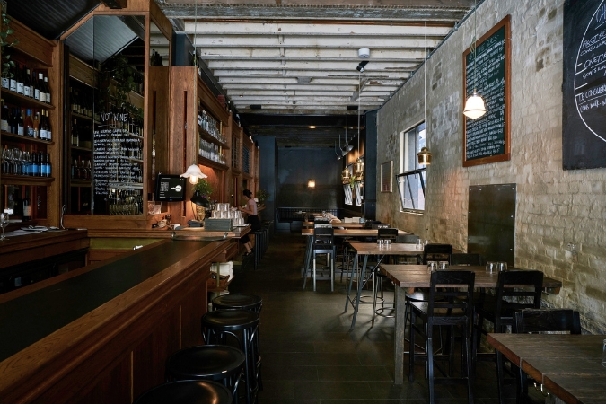 A view inside Embla of the bar and seating