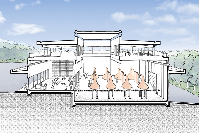 Drawings of the upcoming new distillery, Furaliss