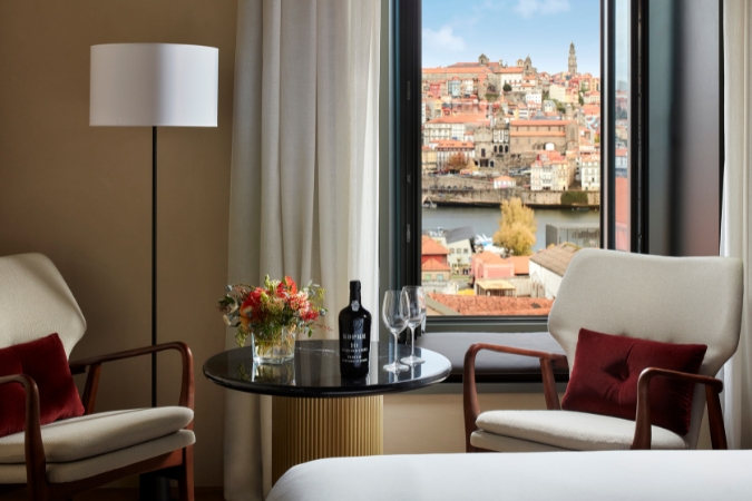 Interior guest room at the Kopke hotel