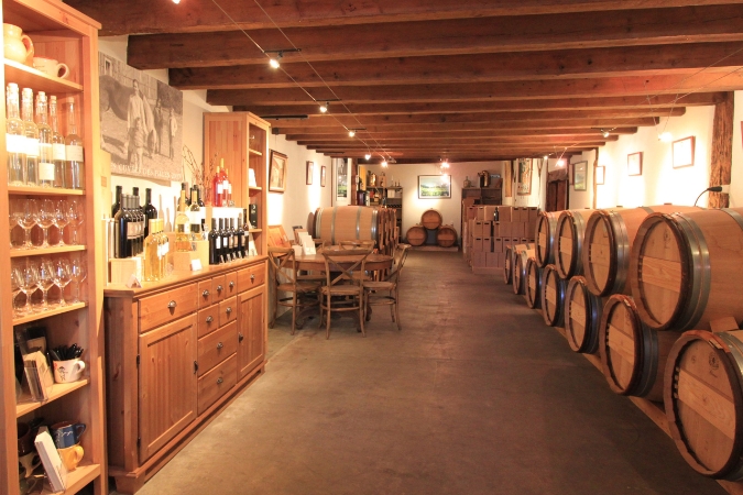 The interior of Domaine de la Vigne Blanche, one of the best wineries in Switzerland for tours and tastings