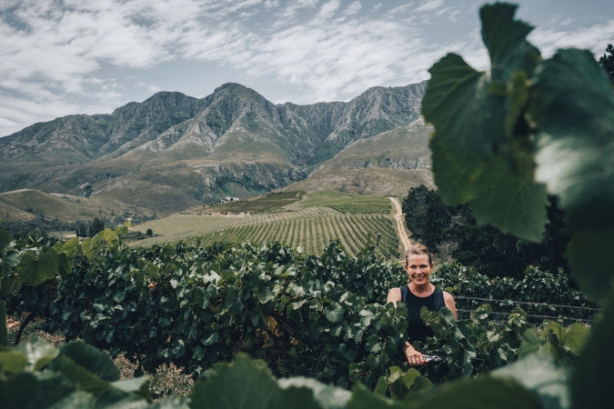 Samantha O'Keefe of Lismore in the vineyard