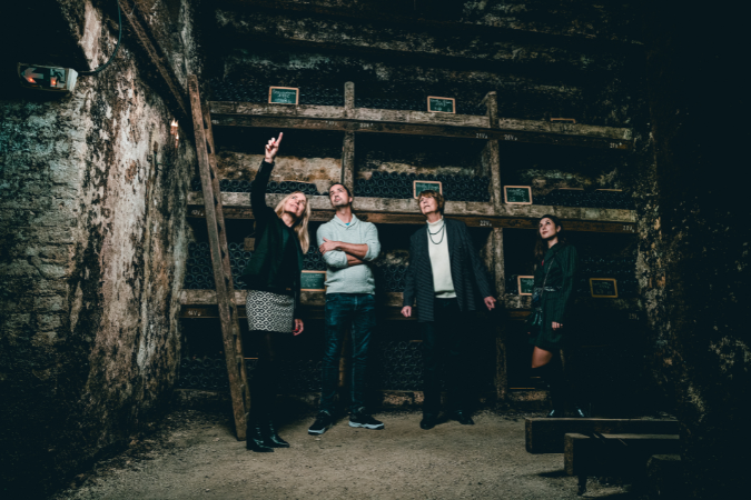 Visitors in the cellars of Chateau la Nerthe