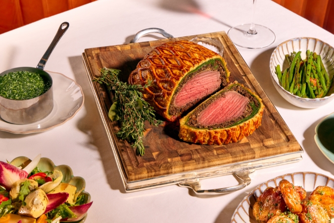 A table of food at The Grill at The Dorchester