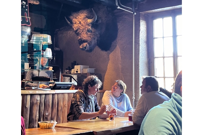 A casual Swiss restaurant complete with open fires and communal tables, Alphine Chalet le Vermeilley is a local favourite