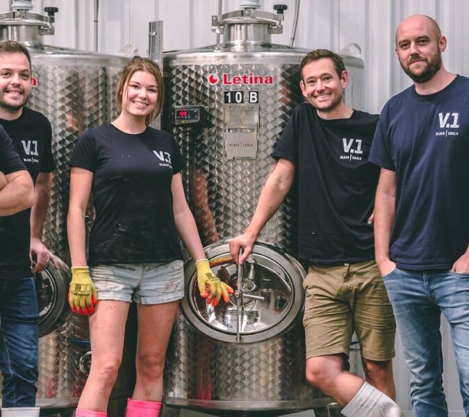 jacob leadley and team at black chalk winery