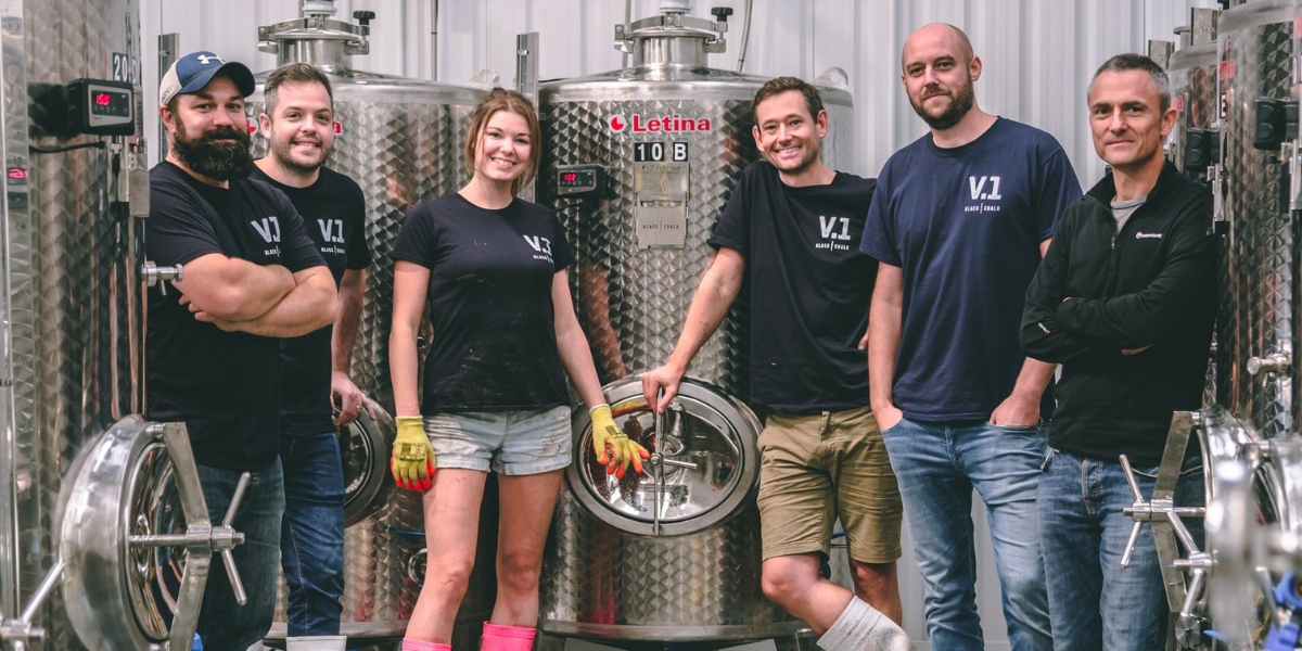 jacob leadley and team at black chalk winery