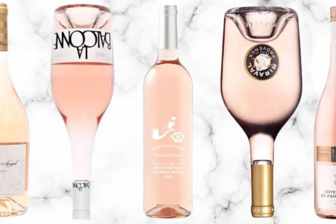 supermarket rosé wine bottle collage