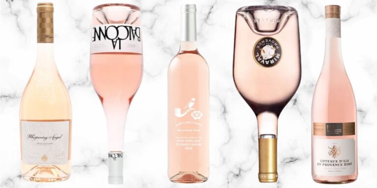 supermarket rosé wine bottle collage