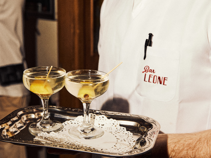 Bar Leone martinis on a tray Hong Kong