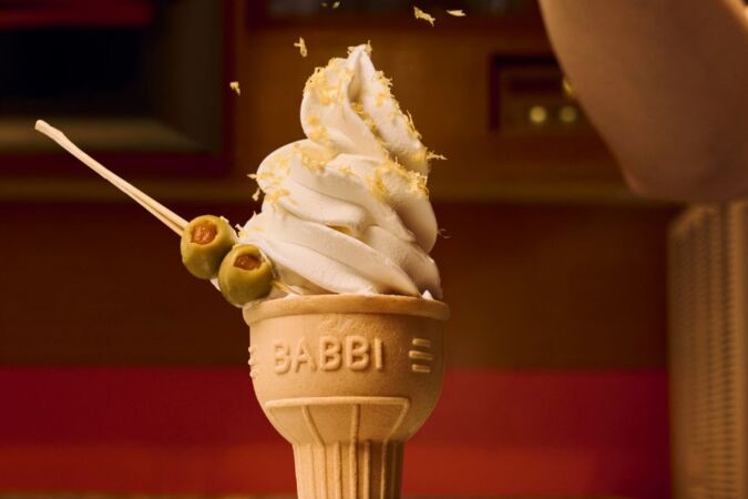 dirty martini soft serve at unnecessary bar