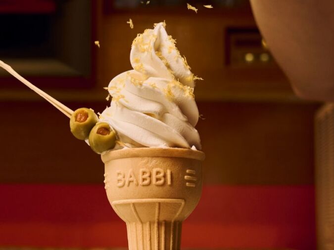 dirty martini soft serve at unnecessary bar