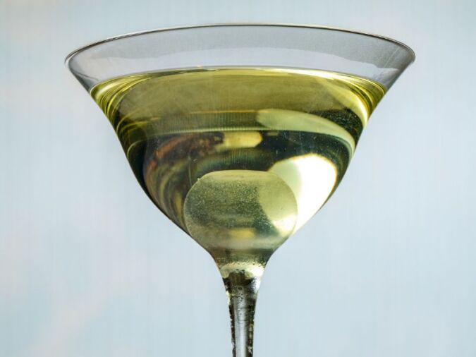 cocktail in martini-style glass at utopic bar