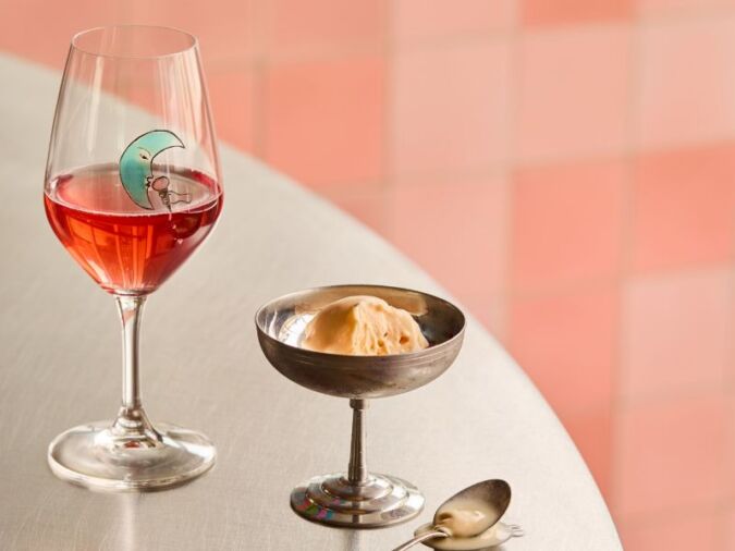 wine and ice cream pairing at The dreamery